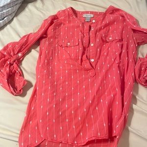 Pink and white top for work from loft